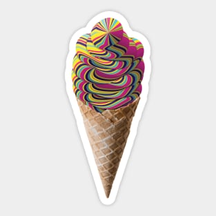Trippy Whippy Icecream Cone Digital Illustration Sticker